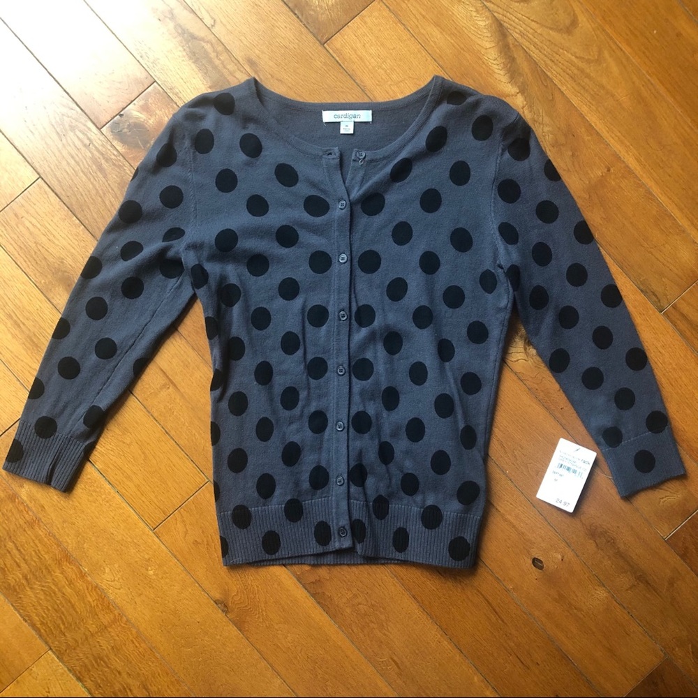 NWT Polka Dot Cardigan M